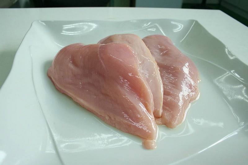 chicken breast on a white plate