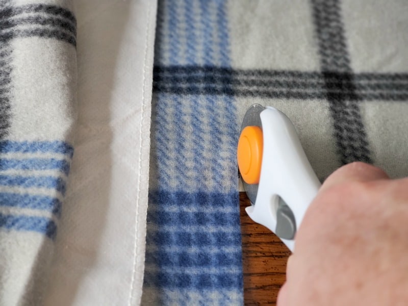 cutting fleece with a rotary cutter