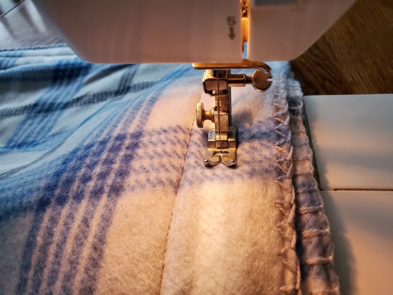 sewing a guinea pig fleece blanket