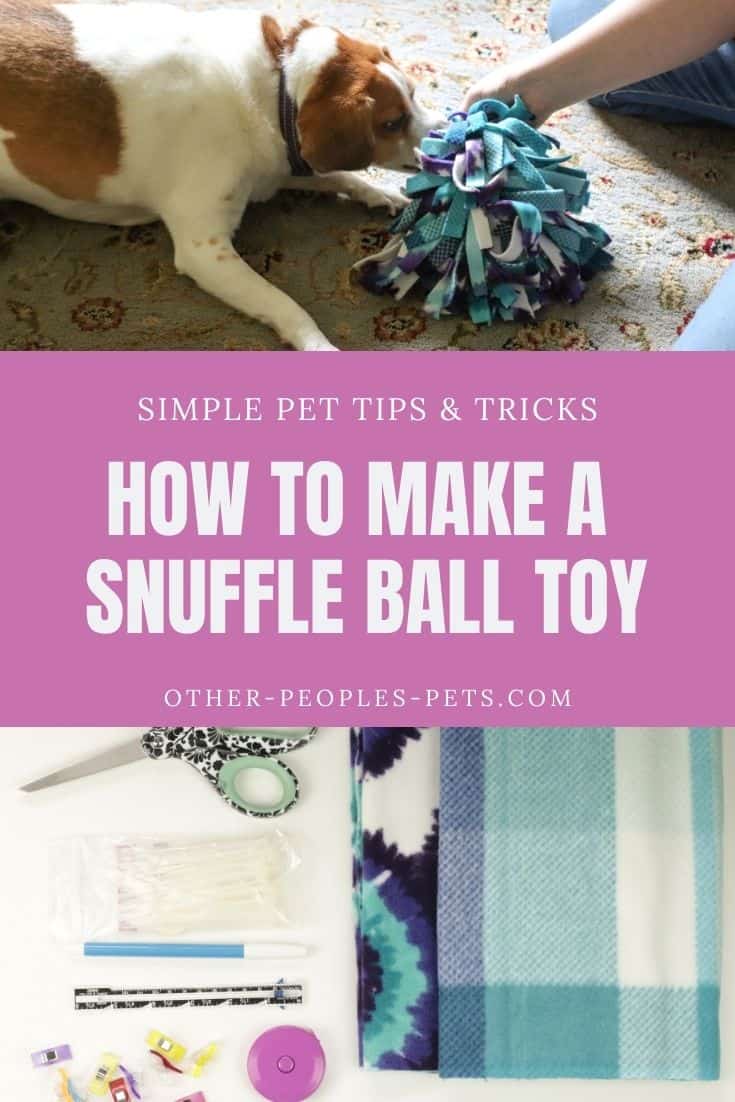 This snuffle ball for dogs is an easy afternoon dog toy you can make with a few basic materials. Make a dog snuffle ball to reward your pup.