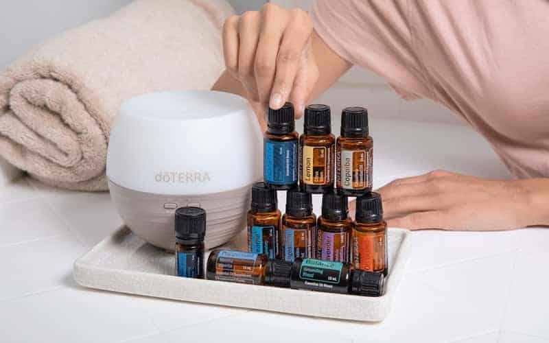 doterra essential oils near a diffuser