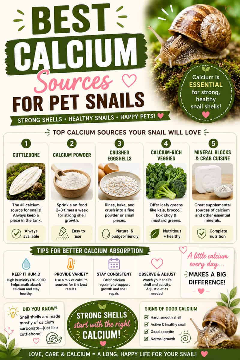 What is the best calcium source for snails?