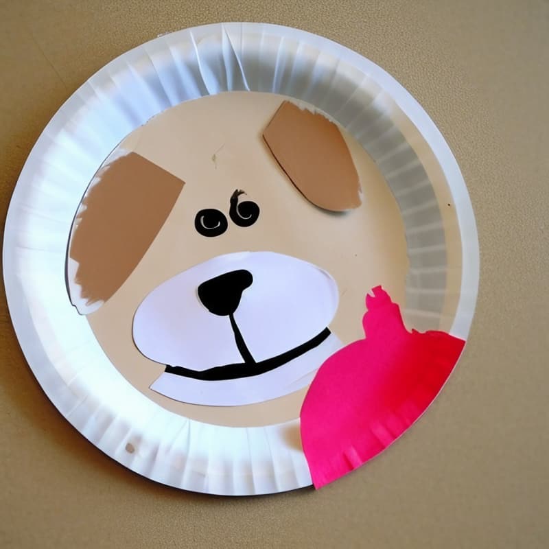 paper plate dog craft