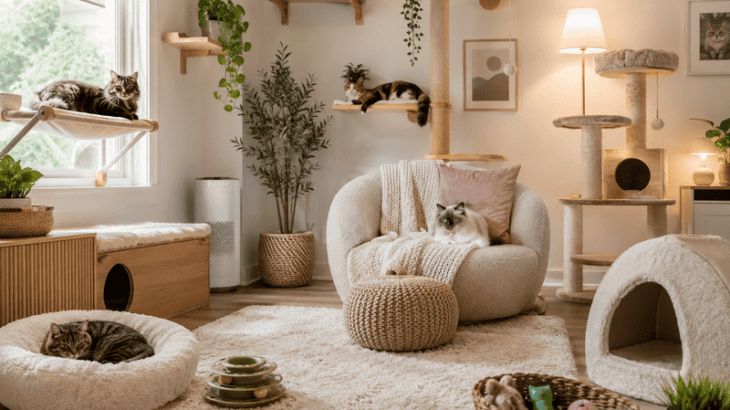 a cozy cat room
