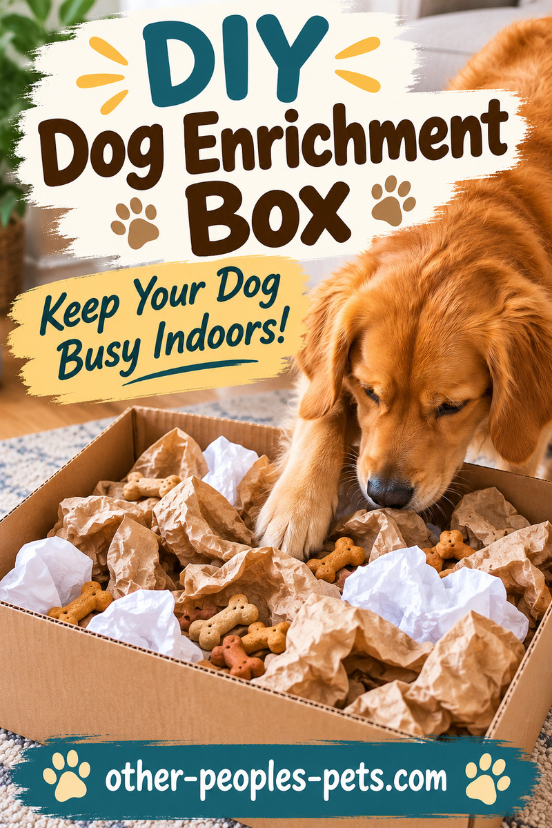 Looking for easy indoor activities for bored dogs? 🐾 Make a DIY dog enrichment box using a cardboard box, crumpled packing paper, and a few hidden treats! This inexpensive dog enrichment idea encourages sniffing and provides mental stimulation. Perfect for rainy days, cold weather, and pet sitters looking for fun activities. Includes step-by-step instructions, safety tips, and more dog enrichment ideas. Always supervise your dog during this activity!
#DogEnrichment #DIYDogToys #IndoorDogActivities #DogActivities #PetSitting