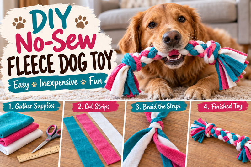 How to Make a No-Sew Fleece Dog Toy