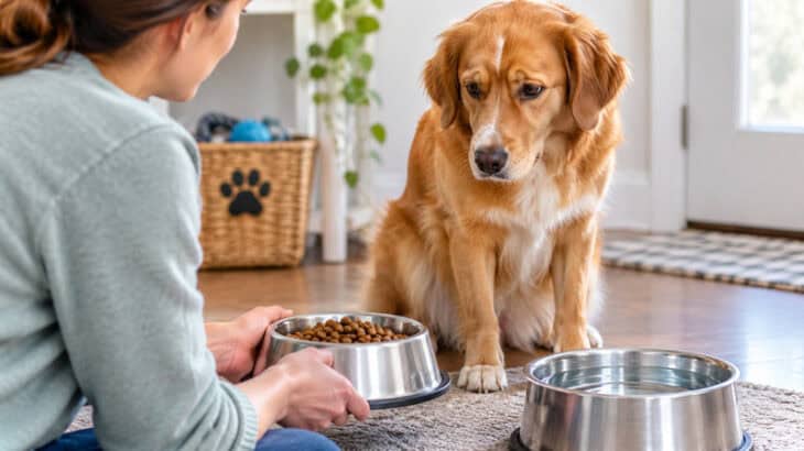 Hesitant Dog at Mealtime